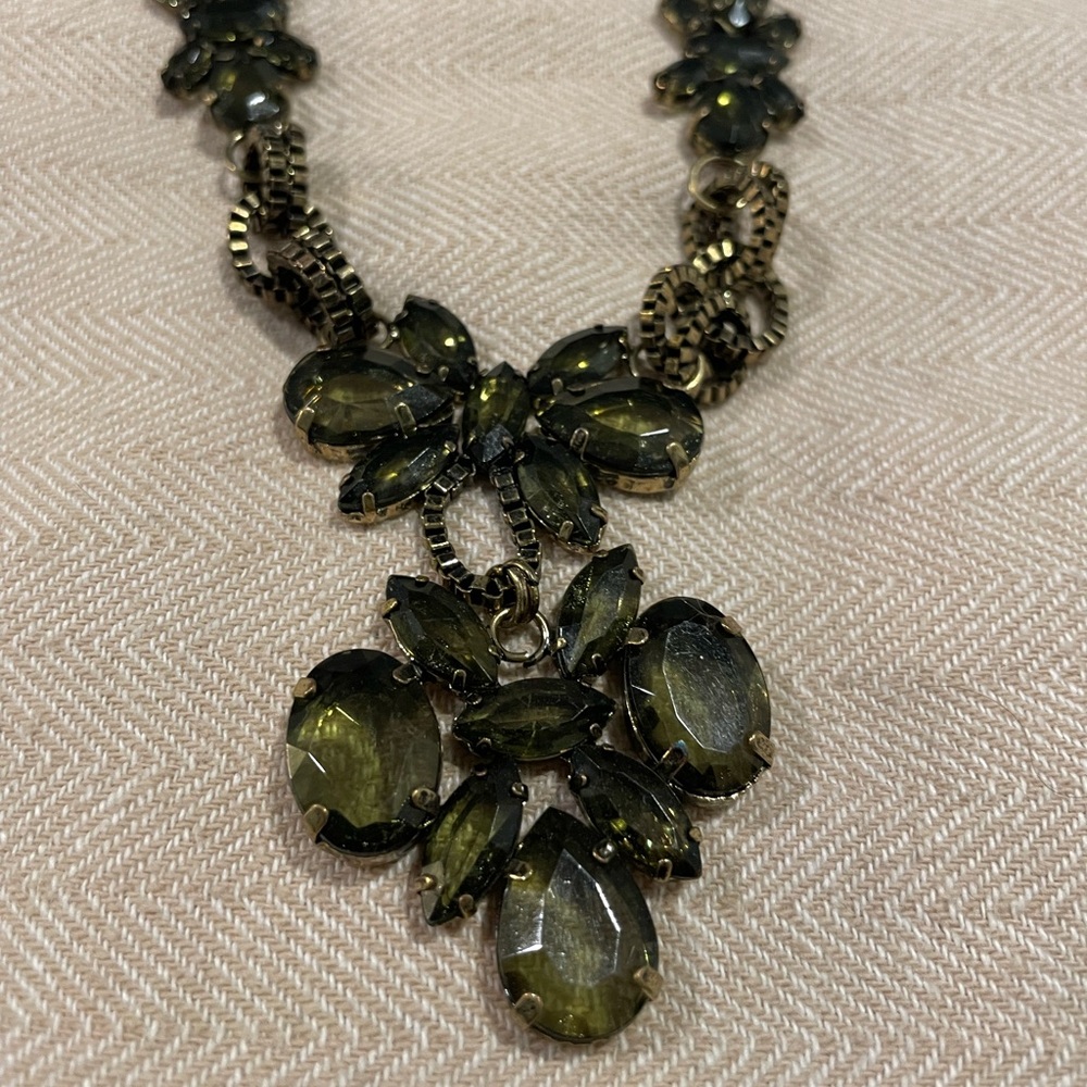 Green and gold costume jewelry.